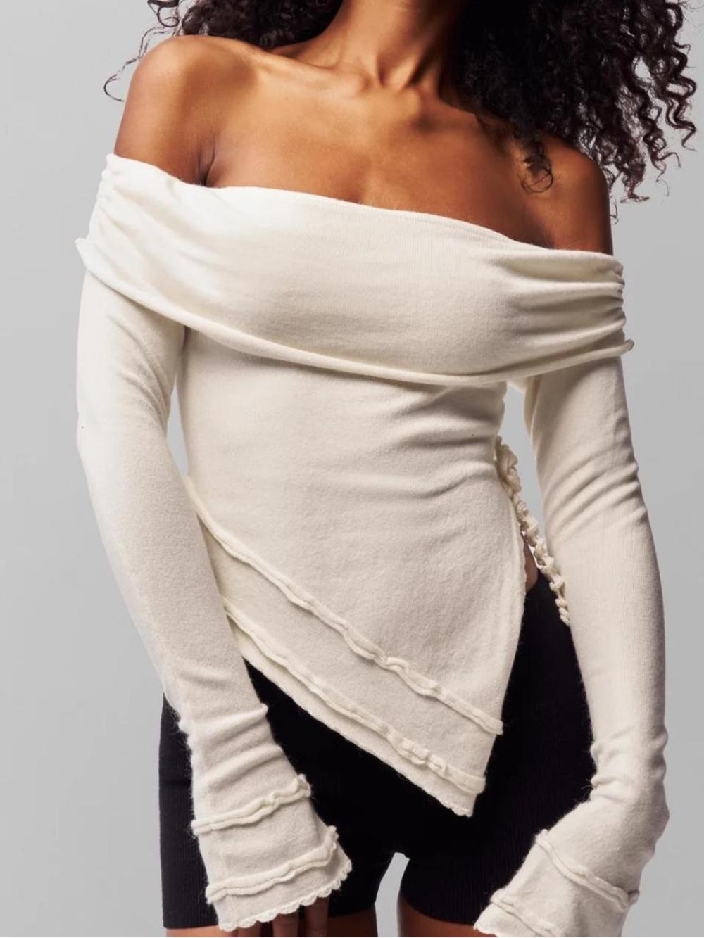 Guizio sz XS Soler Fold Over Sweater Knit Top